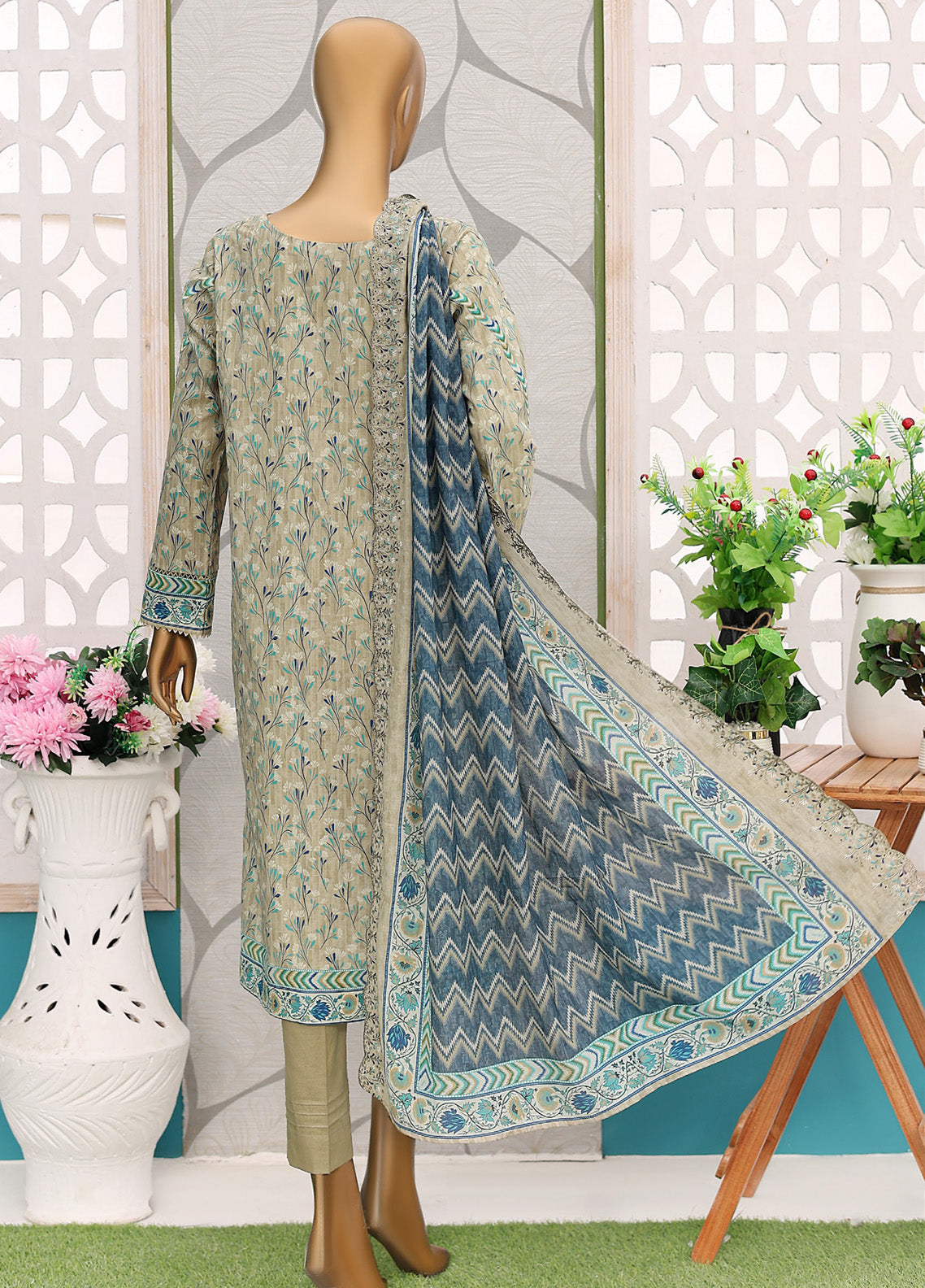 HZ Textile Premium Embroidered Cotton Lawn 3 Piece Unstitched Suit HZ24CWV2 D-141 HZ Textile Premium Embroidered Cotton Lawn 3 Piece Unstitched Suit HZ24CWV2 D-141