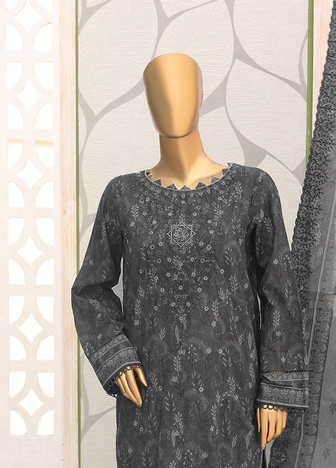 HZ Textile Premium Embroidered Cotton Lawn 3 Piece Unstitched Suit HZ24CWV2 D-147 HZ Textile Premium Embroidered Cotton Lawn 3 Piece Unstitched Suit HZ24CWV2 D-147