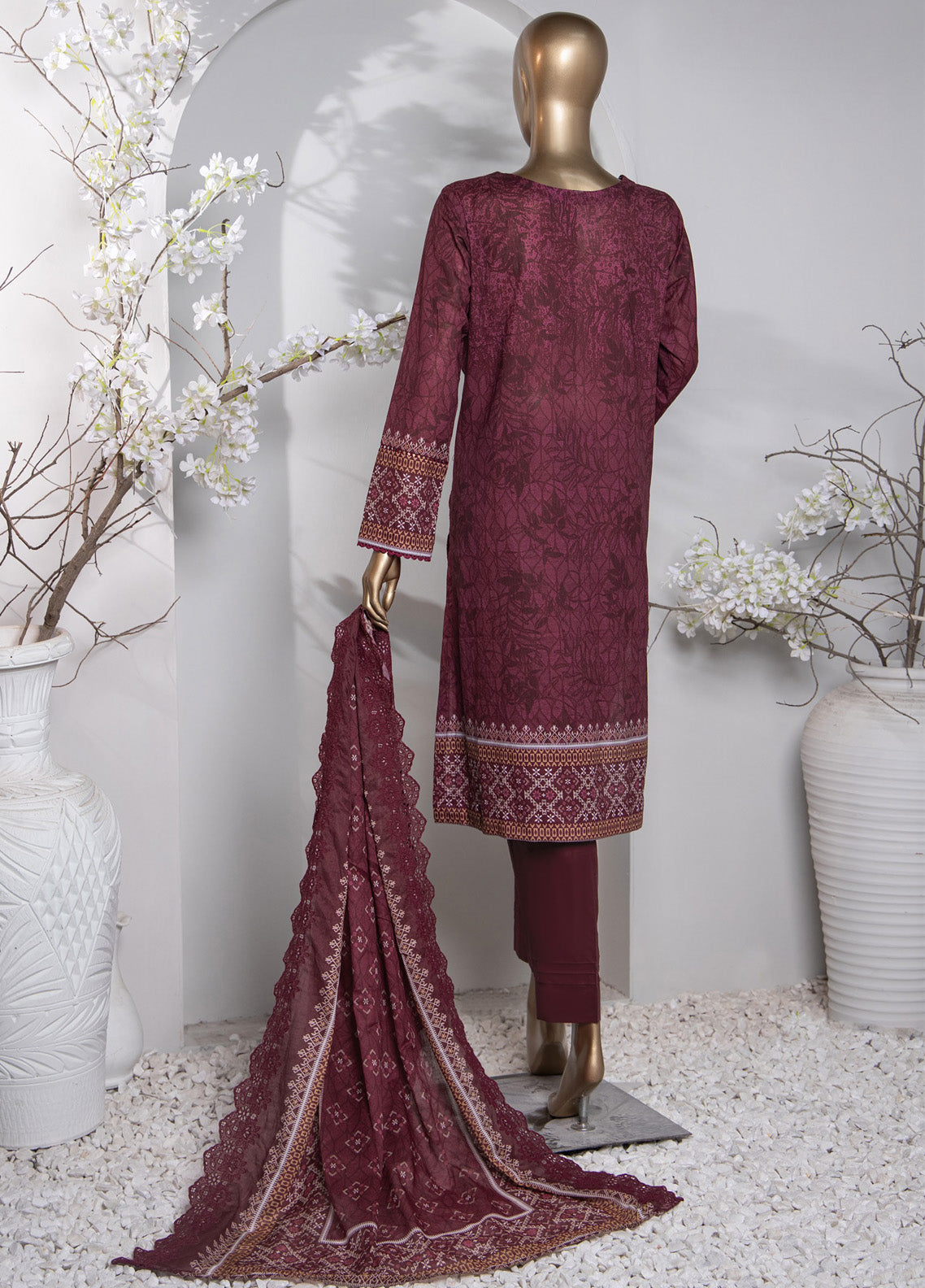 HZ Textile Premium Embroidered Cotton Lawn 3 Piece Unstitched Suit HZ24CWV2 D-768 HZ Textile Premium Embroidered Cotton Lawn 3 Piece Unstitched Suit HZ24CWV2 D-768