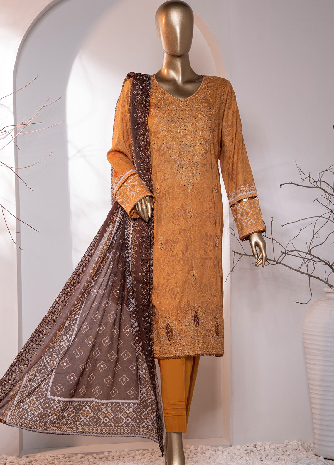 HZ Textile Premium Embroidered Cotton Lawn 3 Piece Unstitched Suit HZ24CWV2 D-771 HZ Textile Premium Embroidered Cotton Lawn 3 Piece Unstitched Suit HZ24CWV2 D-771