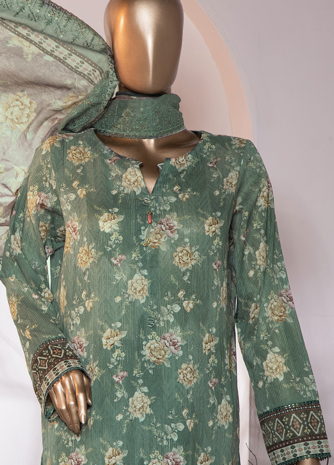 HZ Textile Premium Embroidered Cotton Lawn 3 Piece Unstitched Suit HZ24CWV2 D-773 HZ Textile Premium Embroidered Cotton Lawn 3 Piece Unstitched Suit HZ24CWV2 D-773