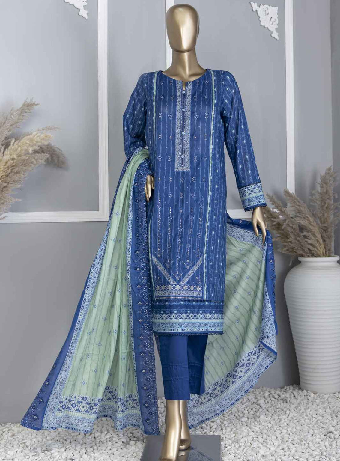 HZ Textile Premium Embroidered Lawn 3 Piece Unstitched Suit HZ24PEL PCE-743 HZ Textile Premium Embroidered Lawn 3 Piece Unstitched Suit HZ24PEL PCE-743