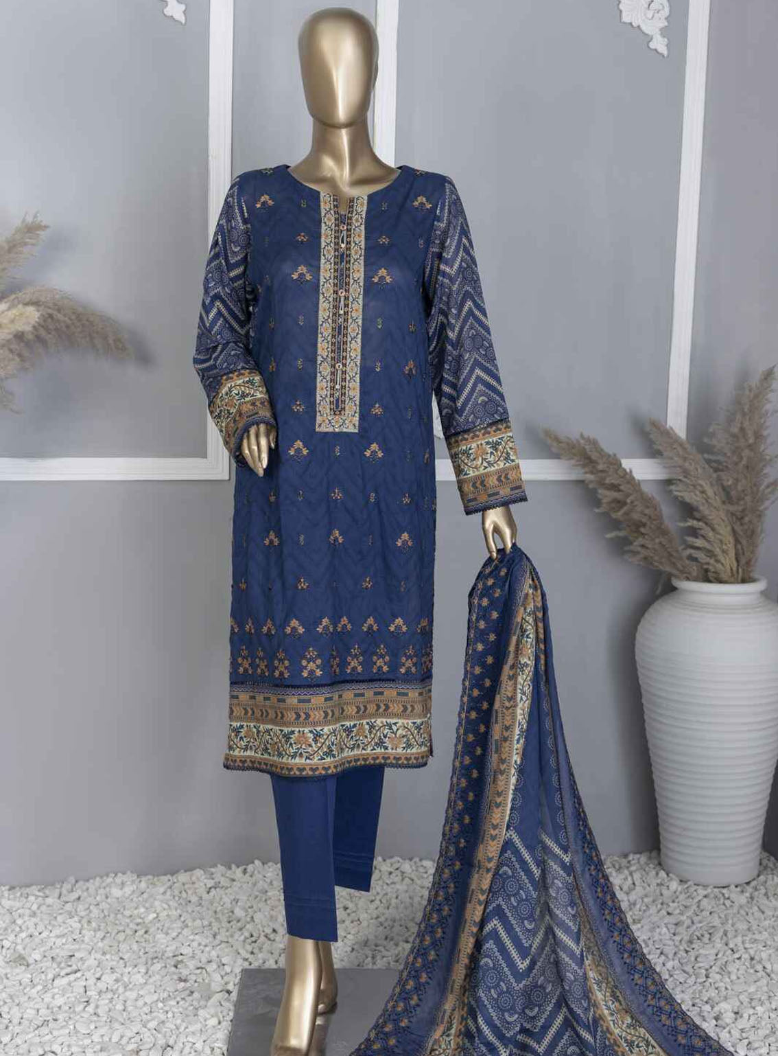 HZ Textile Premium Embroidered Lawn 3 Piece Unstitched Suit HZ24PEL PCE-745 HZ Textile Premium Embroidered Lawn 3 Piece Unstitched Suit HZ24PEL PCE-745