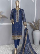 HZ Textile Premium Embroidered Lawn 3 Piece Unstitched Suit HZ24PEL PCE-745