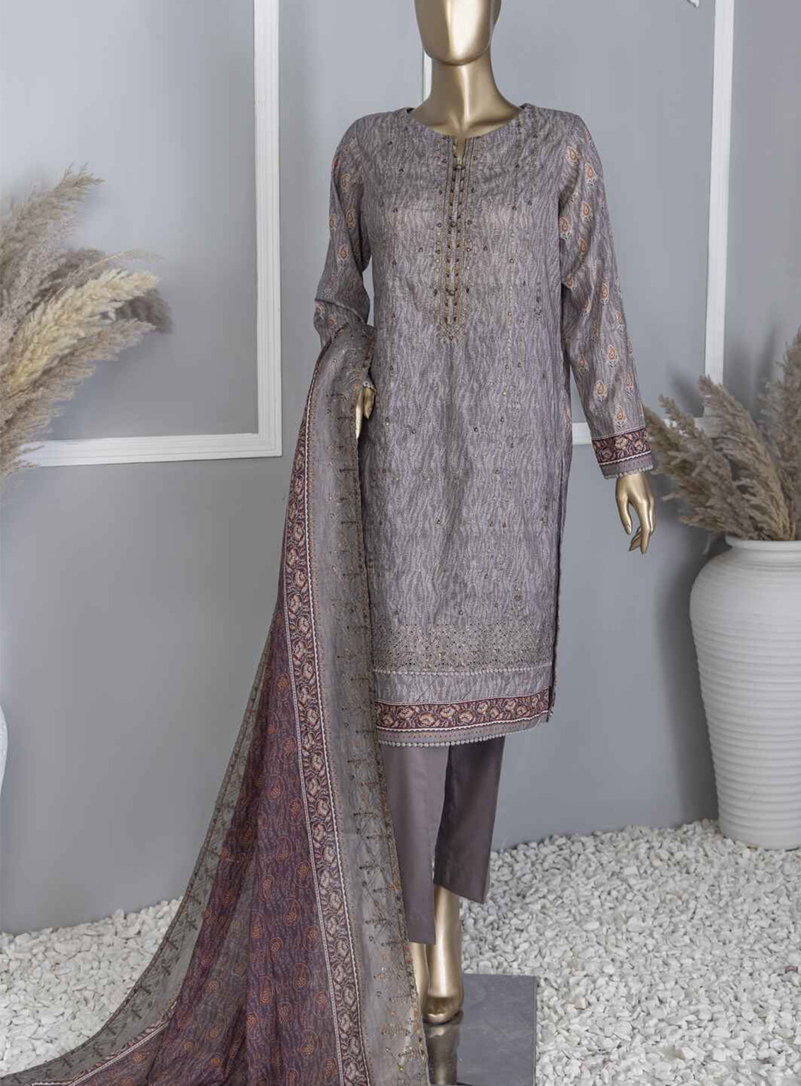 HZ Textile Premium Embroidered Lawn 3 Piece Unstitched Suit HZ24PEL PCE-750 HZ Textile Premium Embroidered Lawn 3 Piece Unstitched Suit HZ24PEL PCE-750