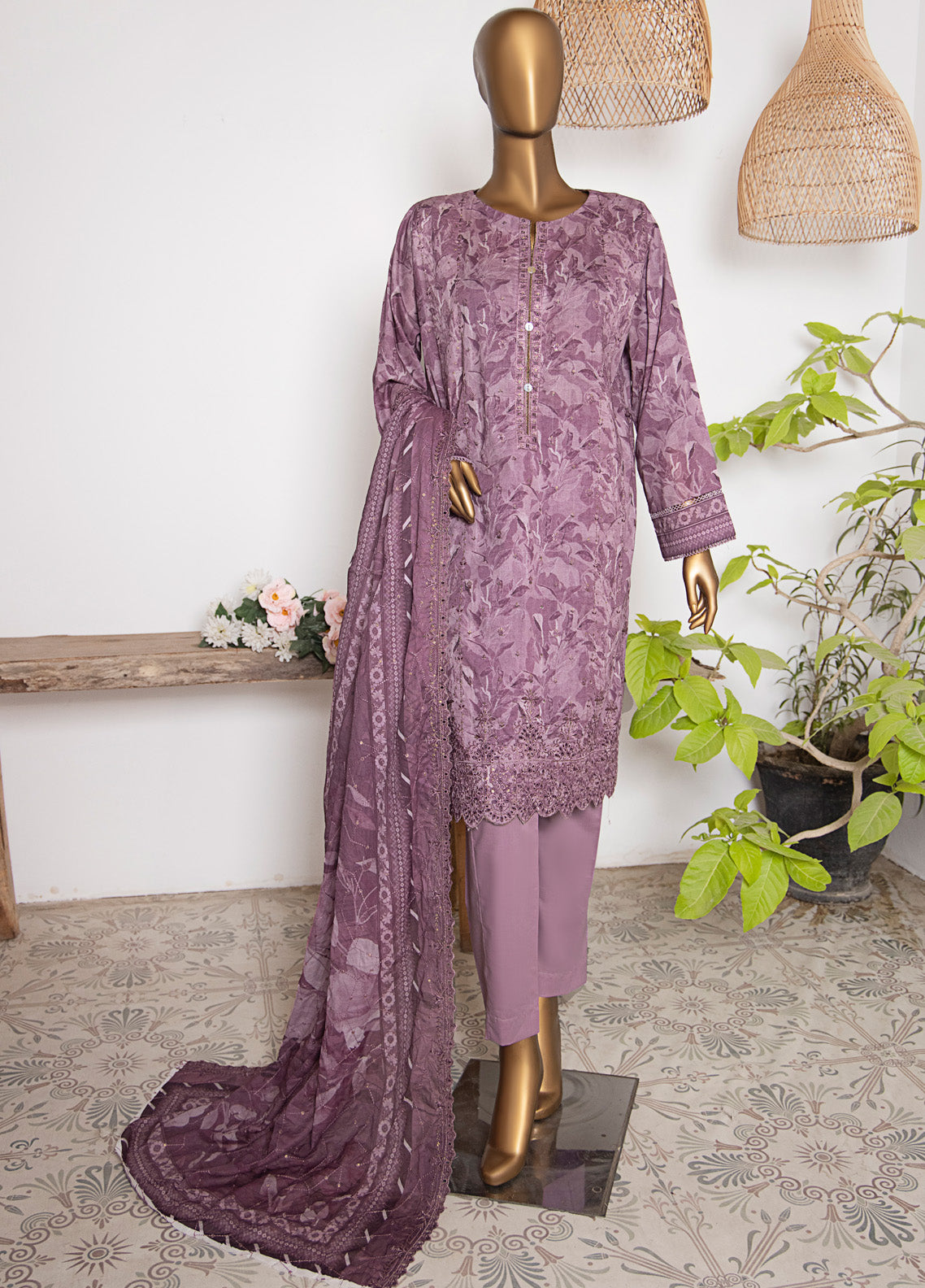 HZ Textile Premium Embroidered Lawn 3 Piece Unstitched Suit HZ25PEL PCE-503 HZ Textile Premium Embroidered Lawn 3 Piece Unstitched Suit HZ25PEL PCE-503