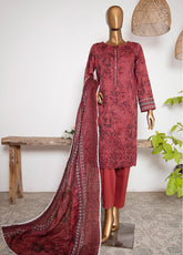 HZ Textile Premium Embroidered Lawn 3 Piece Unstitched Suit HZ25PEL PCE-509B