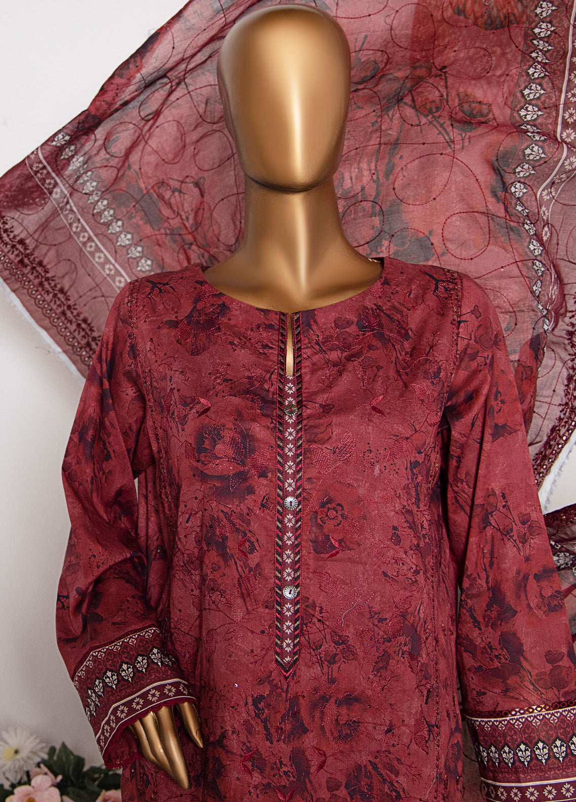 HZ Textile Premium Embroidered Lawn 3 Piece Unstitched Suit HZ25PEL PCE-509B HZ Textile Premium Embroidered Lawn 3 Piece Unstitched Suit HZ25PEL PCE-509B