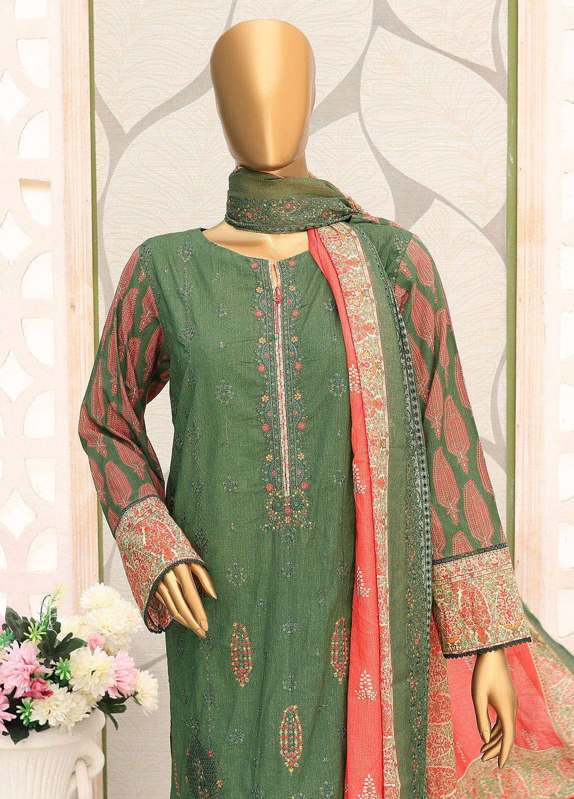 HZ Textile Premium Embroidered Lawn 3 Piece Unstitched Suit HZ25PEV2 PEC-138 HZ Textile Premium Embroidered Lawn 3 Piece Unstitched Suit HZ25PEV2 PEC-138