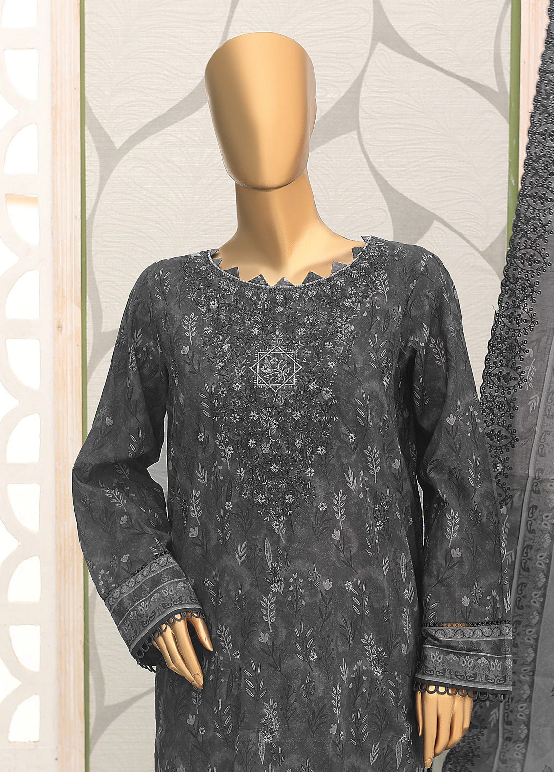 HZ Textile Premium Embroidered Lawn 3 Piece Unstitched Suit HZ25PEV2 PEC-147 HZ Textile Premium Embroidered Lawn 3 Piece Unstitched Suit HZ25PEV2 PEC-147