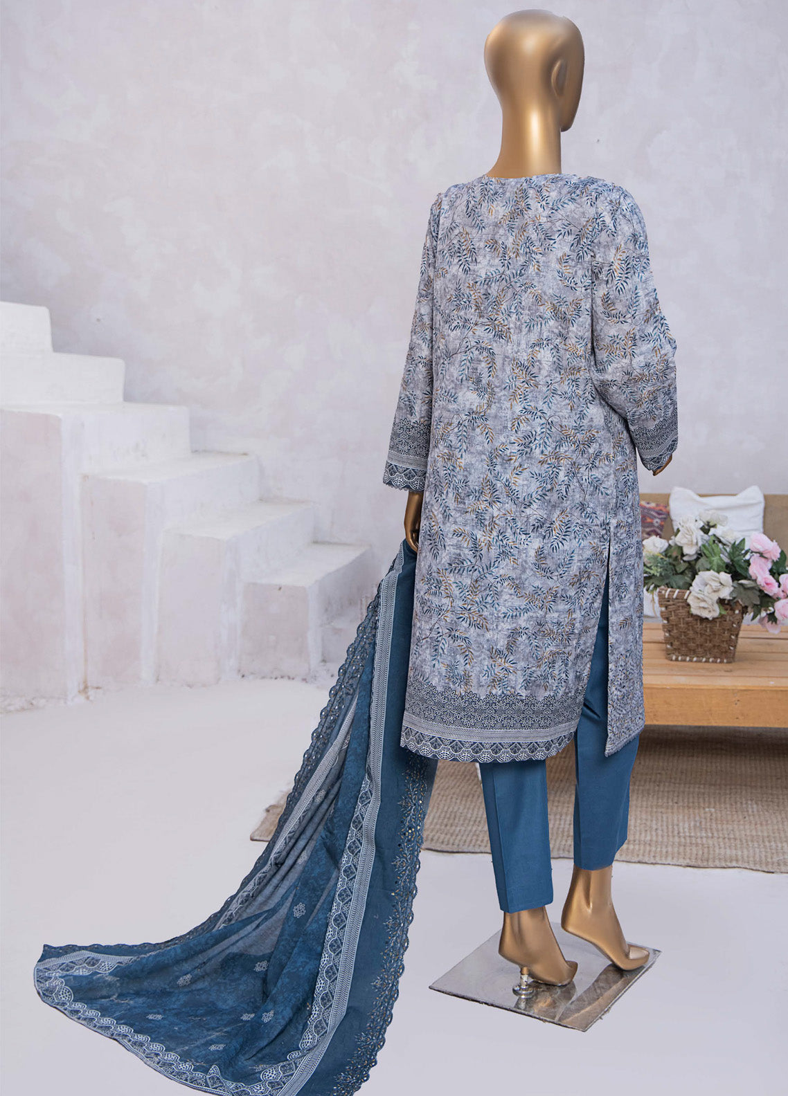HZ Textile Premium Embroidered Lawn 3 Piece Unstitched Suit HZ25PEV2 PEC-823 HZ Textile Premium Embroidered Lawn 3 Piece Unstitched Suit HZ25PEV2 PEC-823