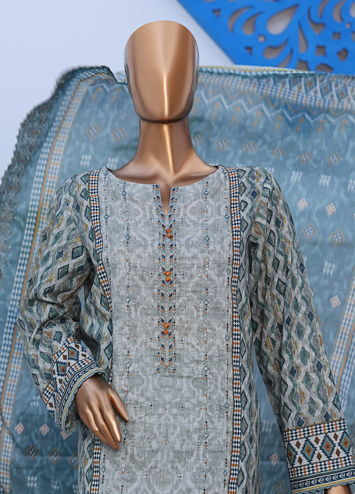 HZ Textile Premium Embroidered Lawn 3 Piece Unstitched Suit HZ25PEV2 PEC-824 HZ Textile Premium Embroidered Lawn 3 Piece Unstitched Suit HZ25PEV2 PEC-824