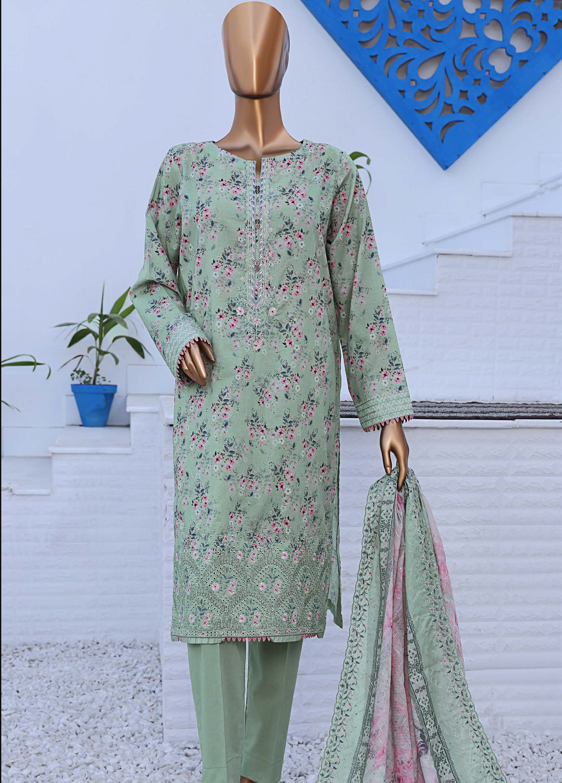 HZ Textile Premium Embroidered Lawn 3 Piece Unstitched Suit HZ25PEV2 PEC-981 HZ Textile Premium Embroidered Lawn 3 Piece Unstitched Suit HZ25PEV2 PEC-981