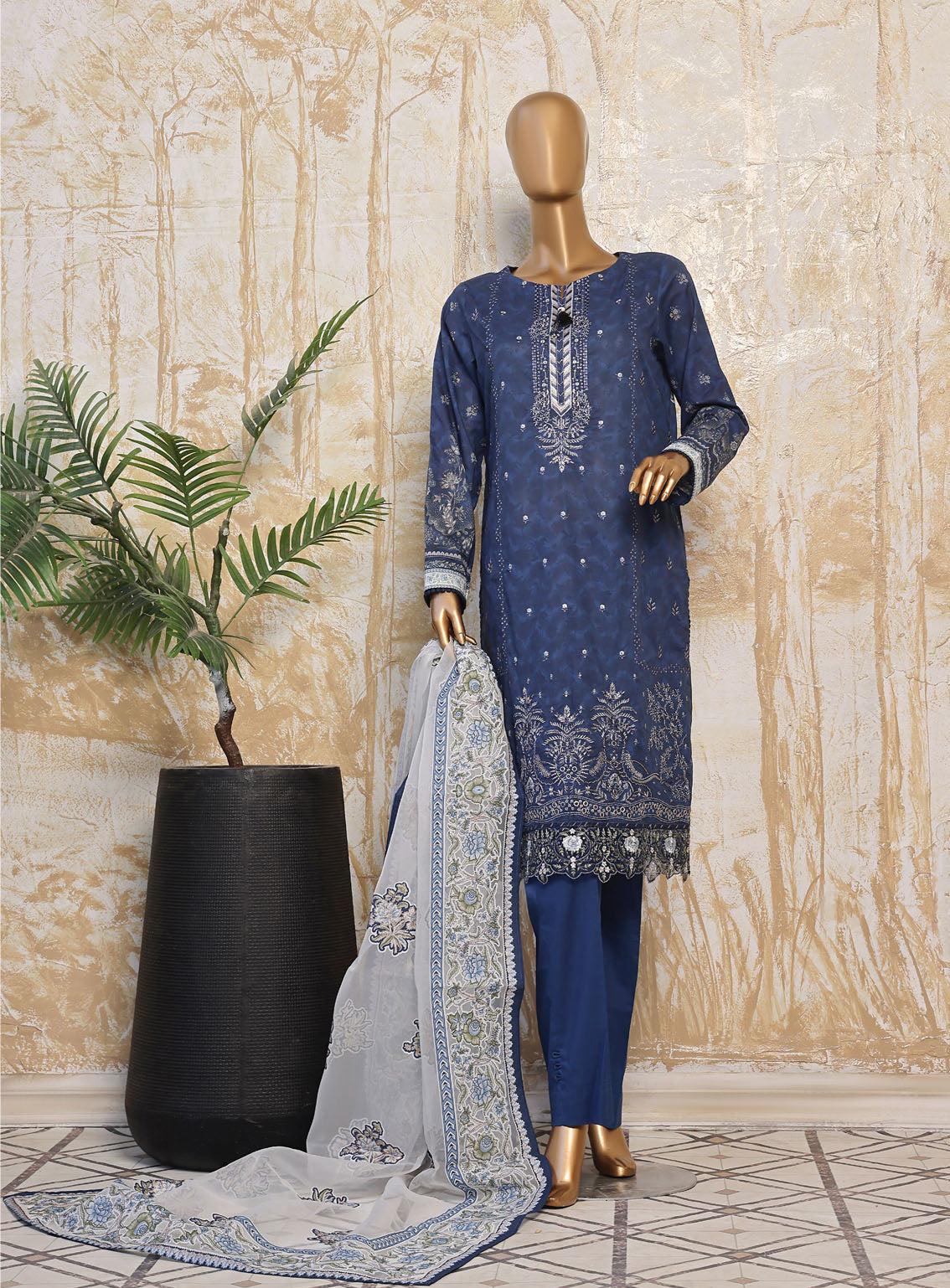 HZ Textile Premium Festive Embroidered Lawn 3 Piece Unstitched Suit HZ24PE PEC-776 HZ Textile Premium Festive Embroidered Lawn 3 Piece Unstitched Suit HZ24PE PEC-776