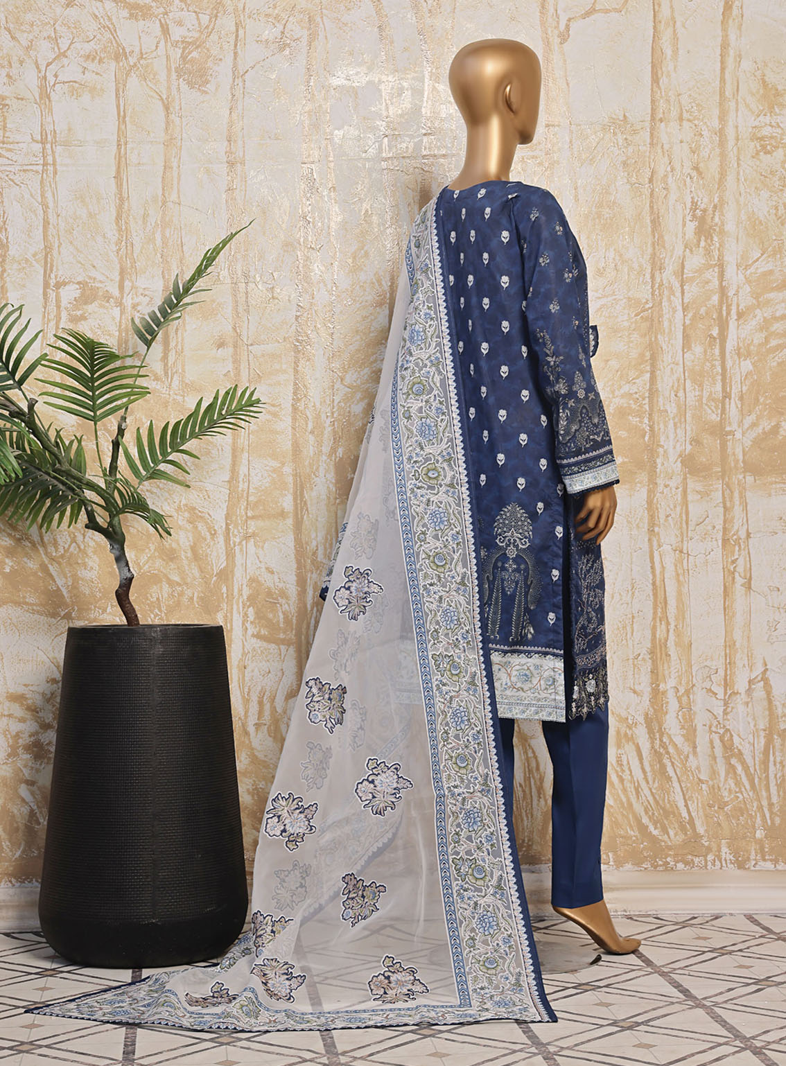 HZ Textile Premium Festive Embroidered Lawn 3 Piece Unstitched Suit HZ24PE PEC-776 HZ Textile Premium Festive Embroidered Lawn 3 Piece Unstitched Suit HZ24PE PEC-776