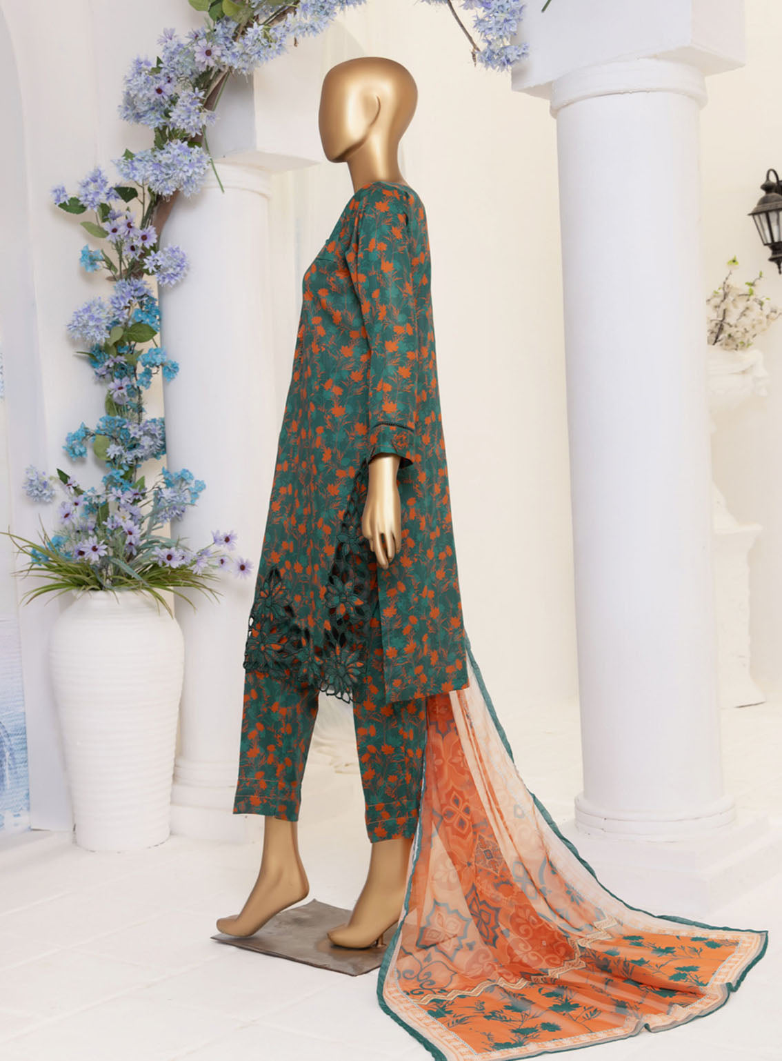 HZ Textile Print & Needle Cutwork Lawn 3 Piece Stitched Suit HZ24P&N D-406 HZ Textile Print & Needle Cutwork Lawn 3 Piece Stitched Suit HZ24P&N D-406