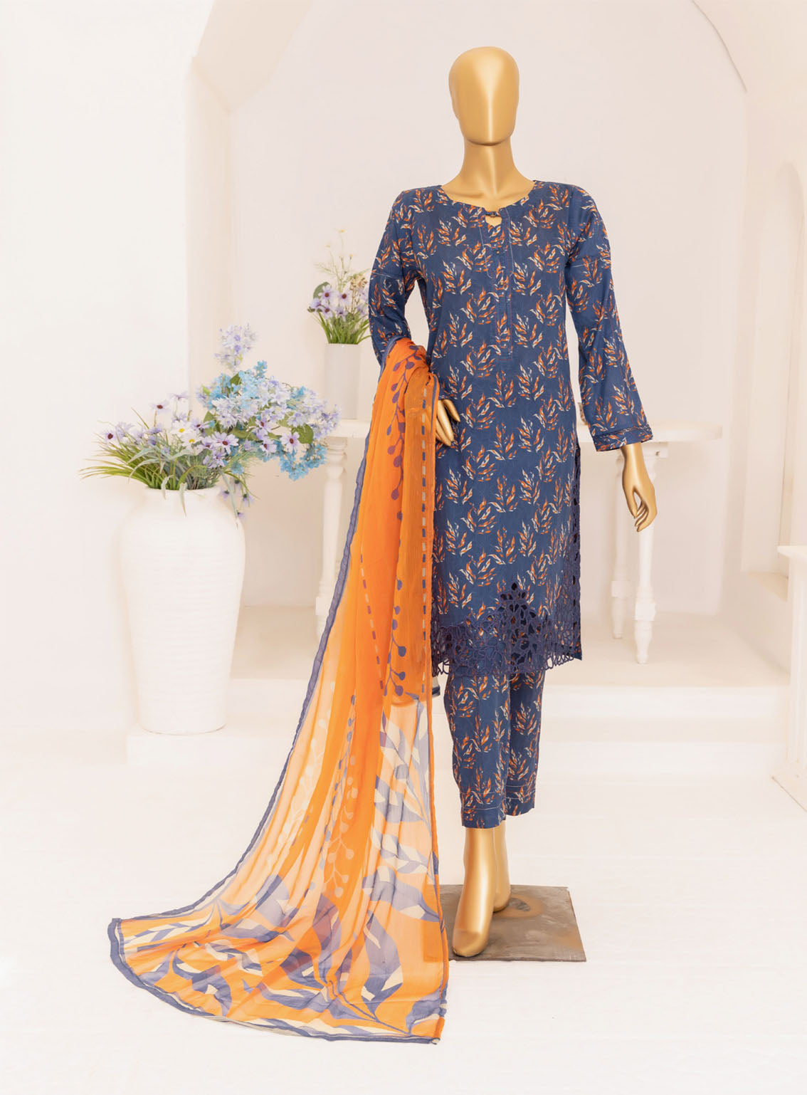 HZ Textile Print & Needle Cutwork Lawn 3 Piece Stitched Suit HZ24P&N D-408 HZ Textile Print & Needle Cutwork Lawn 3 Piece Stitched Suit HZ24P&N D-408