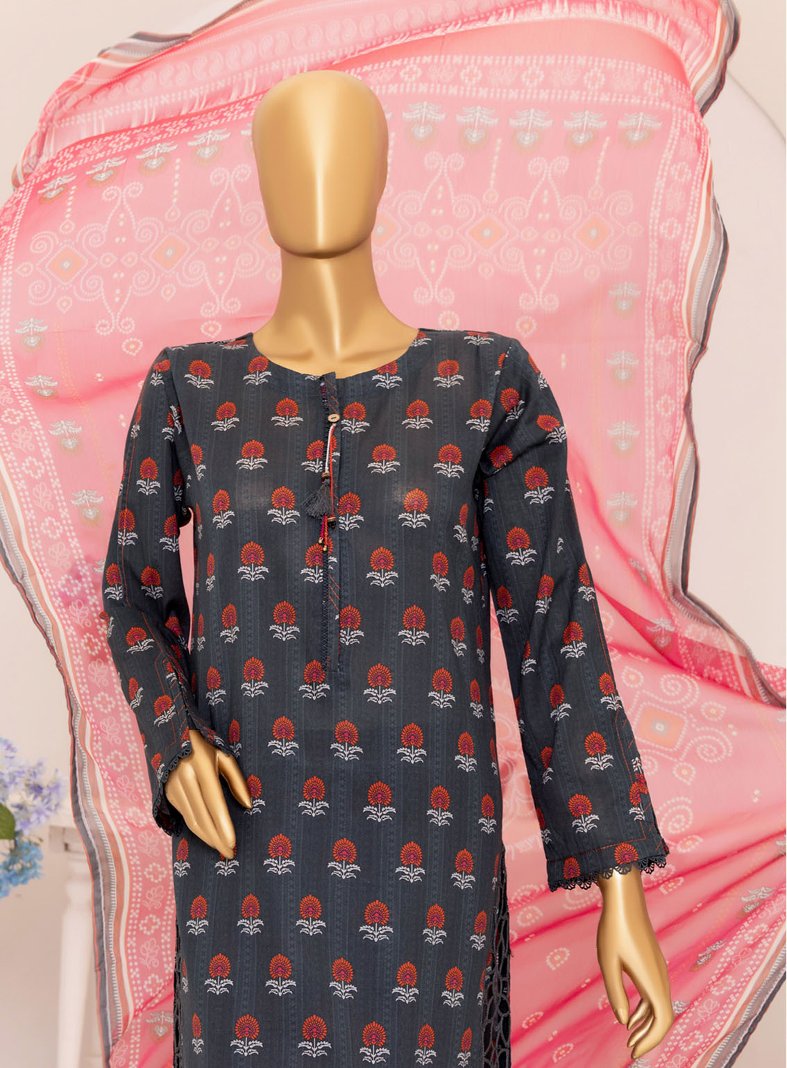 HZ Textile Print & Needle Cutwork Lawn 3 Piece Stitched Suit HZ24P&N D-415 HZ Textile Print & Needle Cutwork Lawn 3 Piece Stitched Suit HZ24P&N D-415