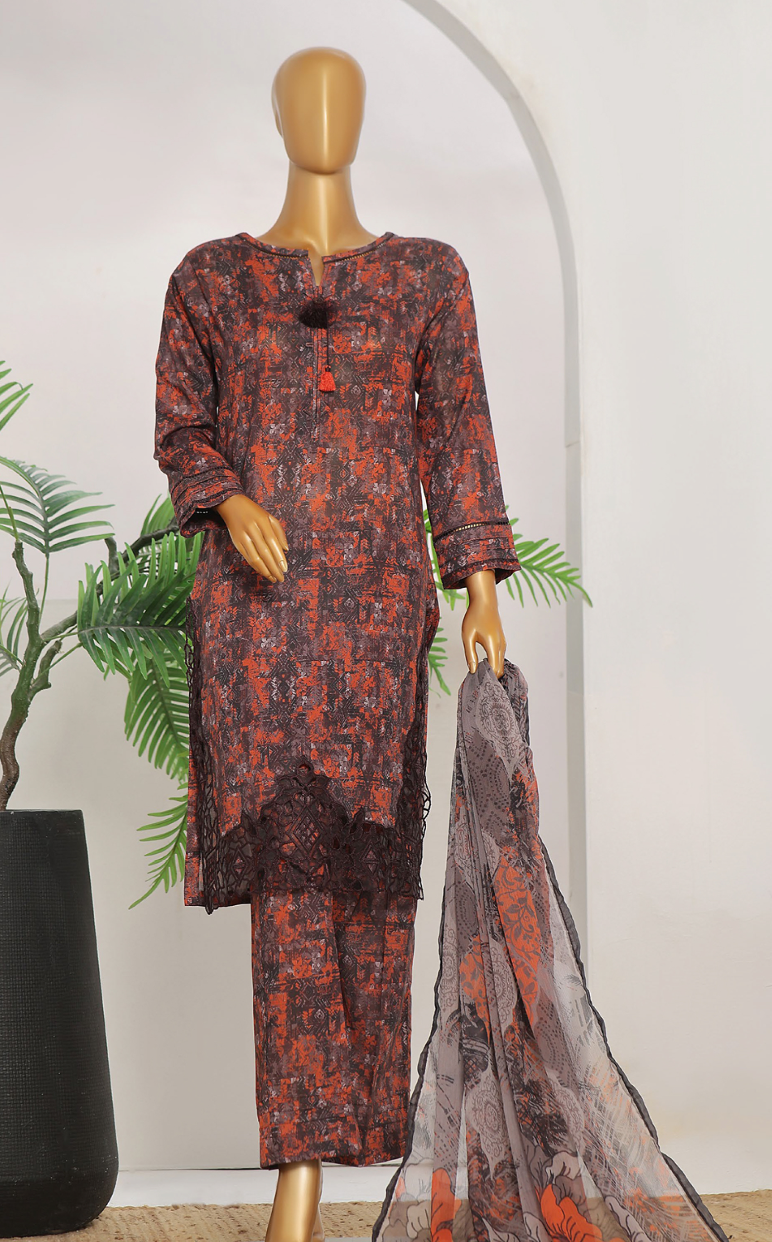 HZ Textile Print & Needle Embroidered Cotton 3 Piece Stitched Suit HZ24P&NV2 ECL-412 HZ Textile Print & Needle Embroidered Cotton 3 Piece Stitched Suit HZ24P&NV2 ECL-412