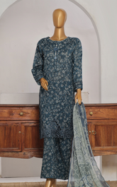 HZ Textile Print & Needle Embroidered Cotton 3 Piece Stitched Suit HZ24P&NV2 ECL-415