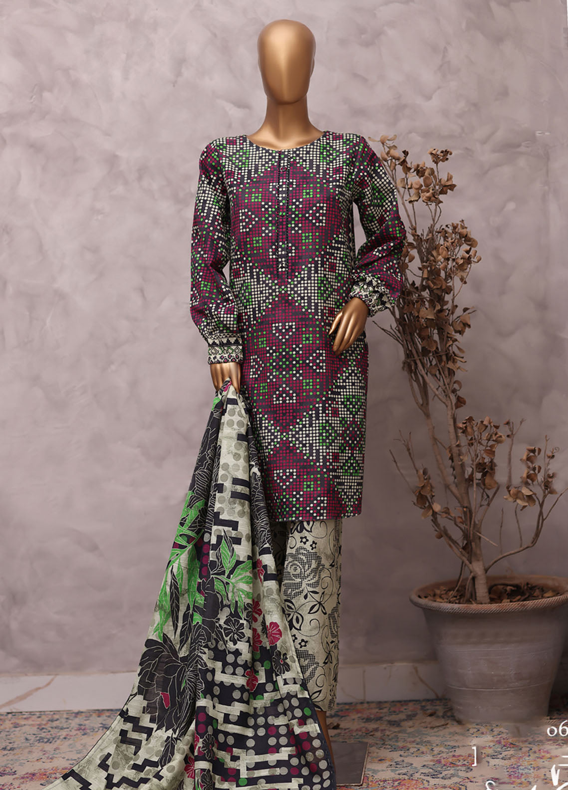 HZ Textile Printed Khaddar 3 Piece Stitched Suit HZ25KPV2 D-2566 PUZZLE DOT HZ Textile Printed Khaddar 3 Piece Stitched Suit HZ25KPV2 D-2566 PUZZLE DOT