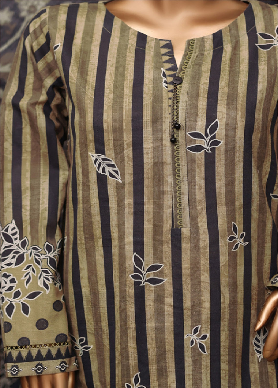 HZ Textile Printed Khaddar 3 Piece Stitched Suit HZ25KPV2 D-2568 OLIVE STRIPES HZ Textile Printed Khaddar 3 Piece Stitched Suit HZ25KPV2 D-2568 OLIVE STRIPES