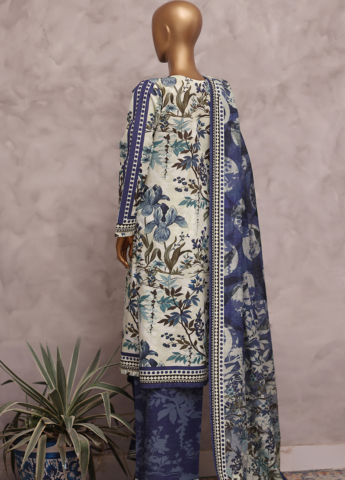 HZ Textile Printed Khaddar 3 Piece Stitched Suit HZ25KPV2 D-2570 CYAN VINTAGE HZ Textile Printed Khaddar 3 Piece Stitched Suit HZ25KPV2 D-2570 CYAN VINTAGE