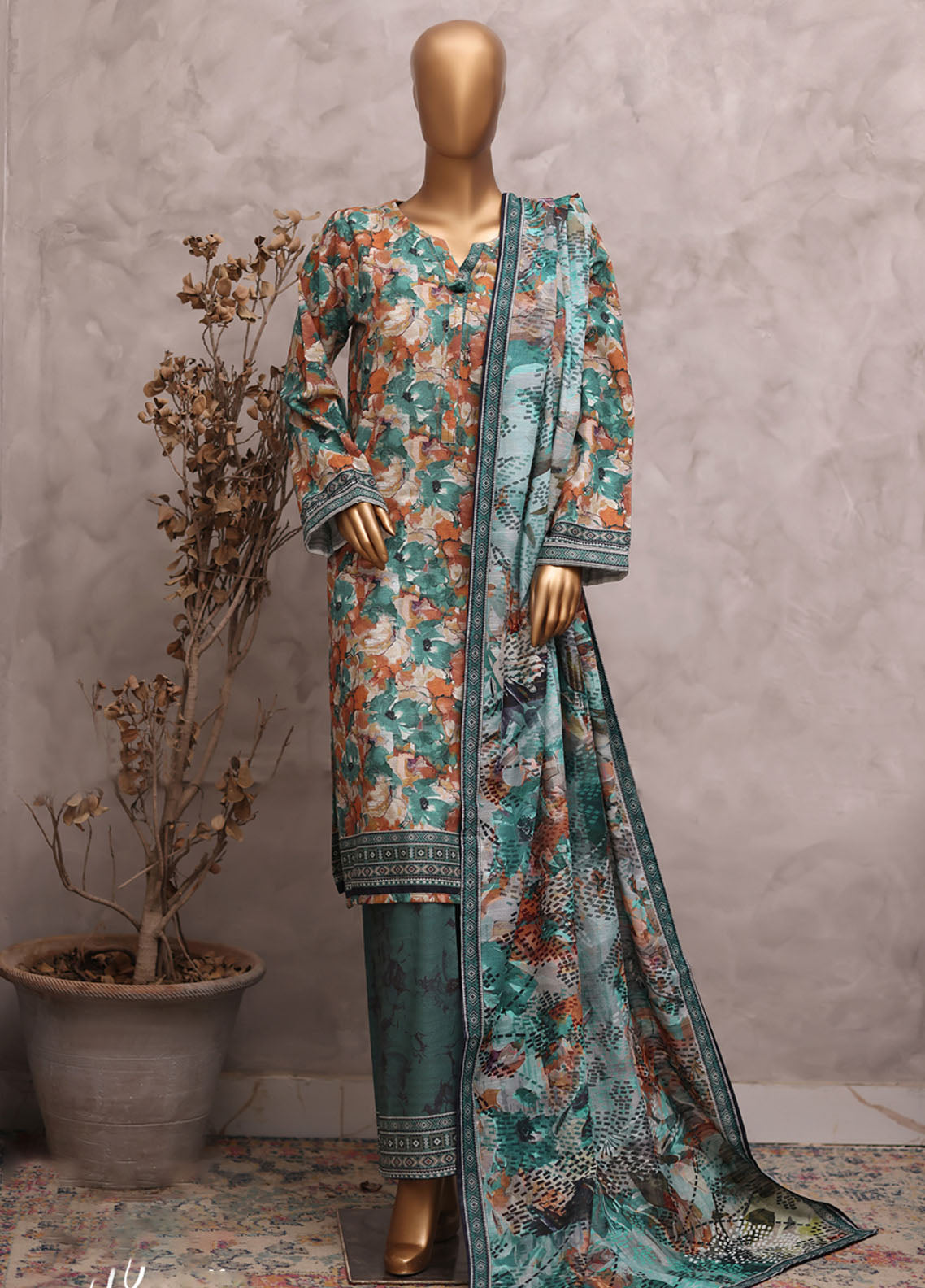 HZ Textile Printed Khaddar 3 Piece Stitched Suit HZ25KPV2 D-2573 DIFFUSE FLOWER HZ Textile Printed Khaddar 3 Piece Stitched Suit HZ25KPV2 D-2573 DIFFUSE FLOWER