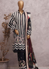 HZ Textile Printed Khaddar 3 Piece Stitched Suit HZ25KPV2 D-2577 BOLD STRIPES