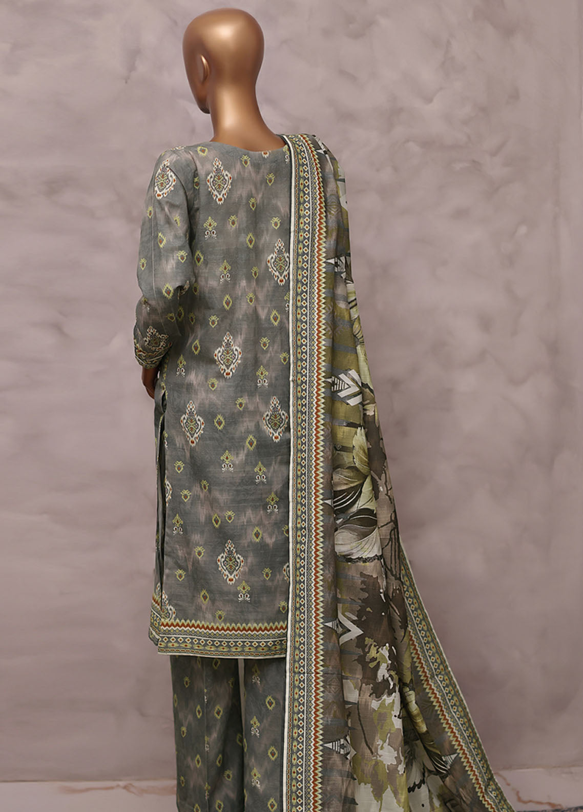 HZ Textile Printed Khaddar 3 Piece Stitched Suit HZ25KPV2 D-2579 GREY IKAT HZ Textile Printed Khaddar 3 Piece Stitched Suit HZ25KPV2 D-2579 GREY IKAT