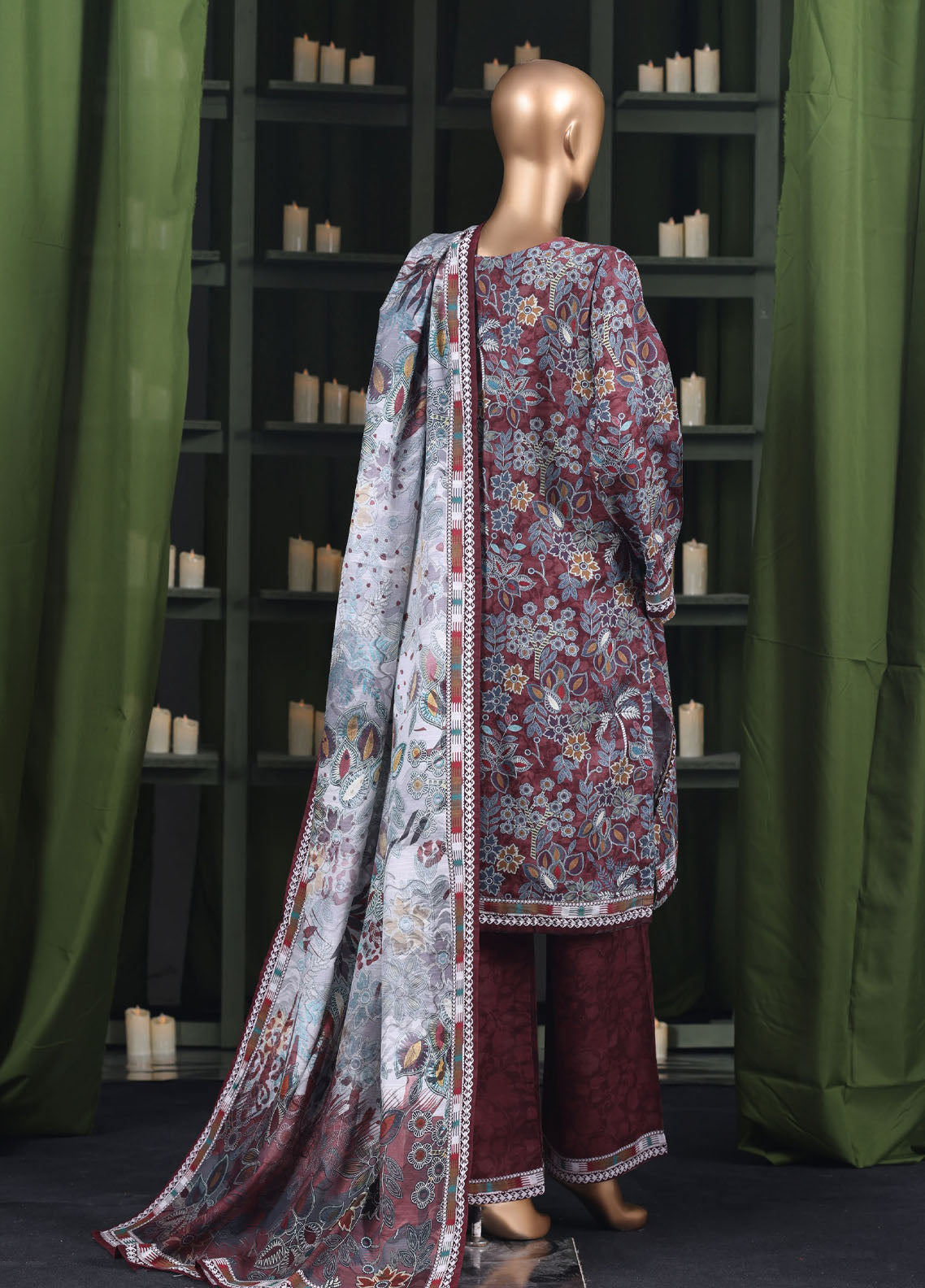 HZ Textile Printed Khaddar 3 Piece Stitched Suit HZ25KPV3 D-2576 MAROON DIMENSION HZ Textile Printed Khaddar 3 Piece Stitched Suit HZ25KPV3 D-2576 MAROON DIMENSION