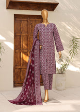 HZ Textile Printed Khaddar 3 Piece Stitched Suit HZ25KPV4 D-1102