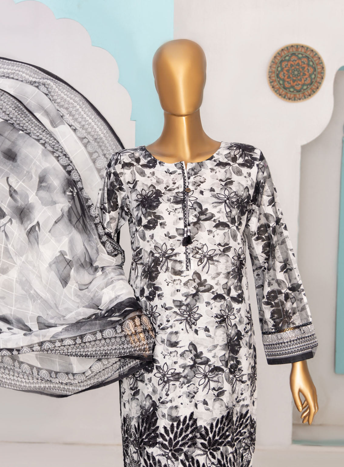 HZ Textile Printkari Embroidered Lawn 3 Piece Stitched Suit - HZ24P PLC-411 HZ Textile Printkari Embroidered Lawn 3 Piece Stitched Suit - HZ24P PLC-411