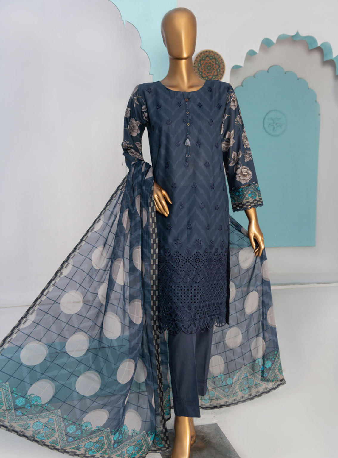 HZ Textile Printkari Embroidered Lawn 3 Piece Stitched Suit - HZ24P PLC-413 HZ Textile Printkari Embroidered Lawn 3 Piece Stitched Suit - HZ24P PLC-413
