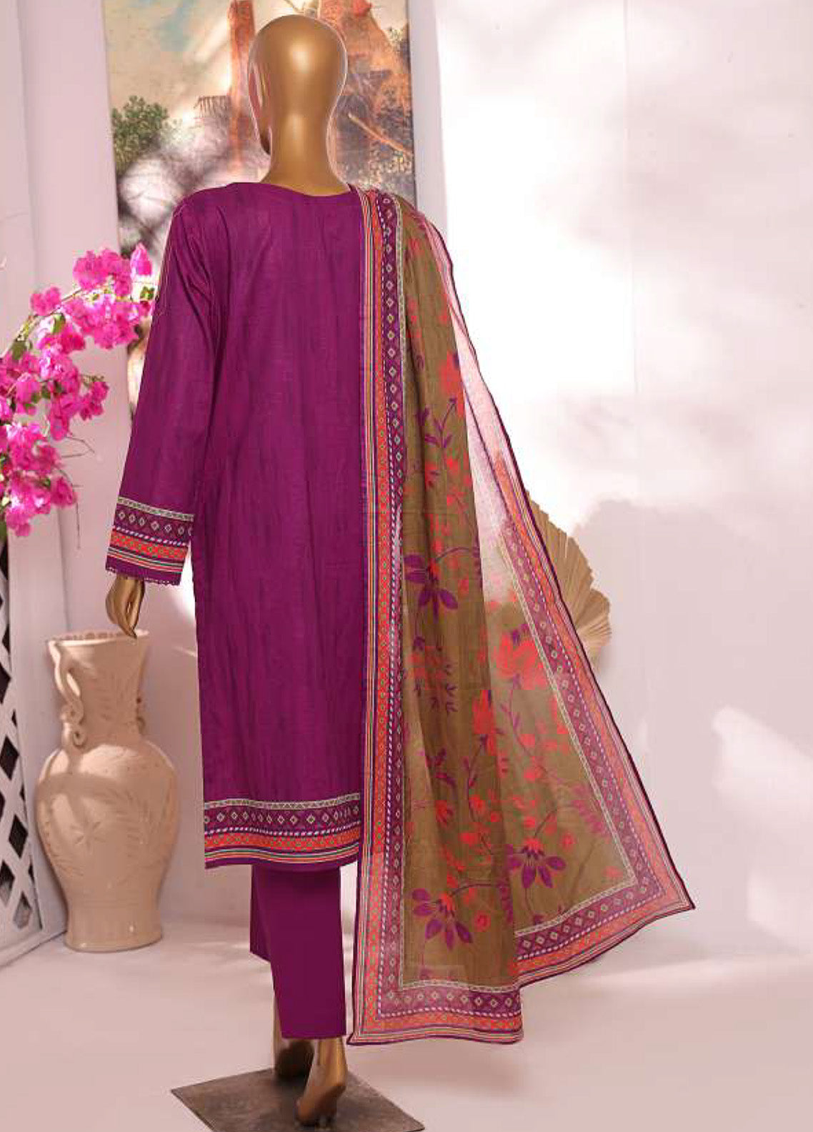 HZ Textile Printkari Slub Embroidered Cambric 3 Piece Unstitched Suit HZ24P PSC-220 HZ Textile Printkari Slub Embroidered Cambric 3 Piece Unstitched Suit HZ24P PSC-220