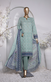HZ Textile Turkish Jacquard Printed 3 Piece Unstitched Suit HZ24T TJP-1031