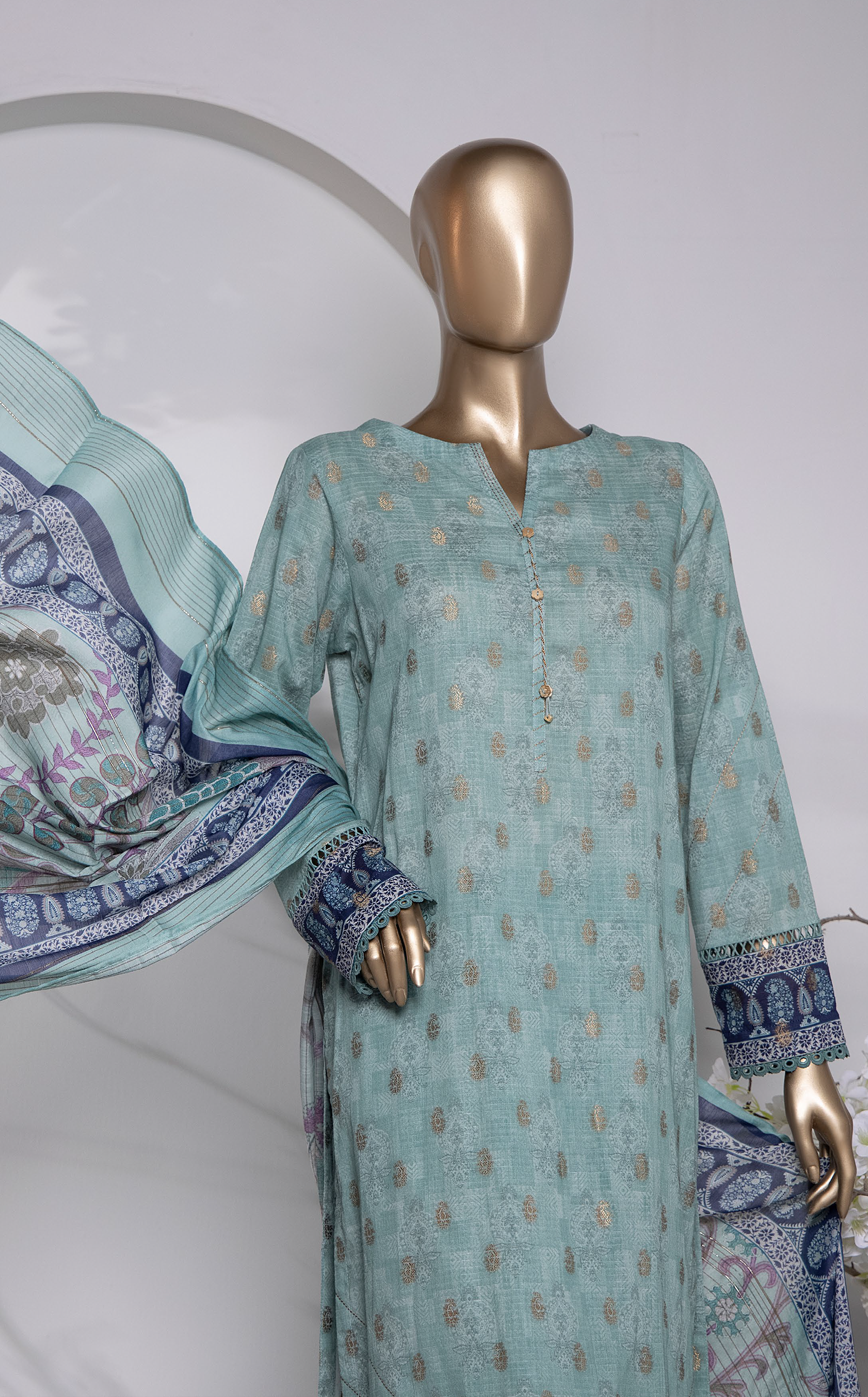 HZ Textile Turkish Jacquard Printed 3 Piece Unstitched Suit HZ24T TJP-1031 HZ Textile Turkish Jacquard Printed 3 Piece Unstitched Suit HZ24T TJP-1031
