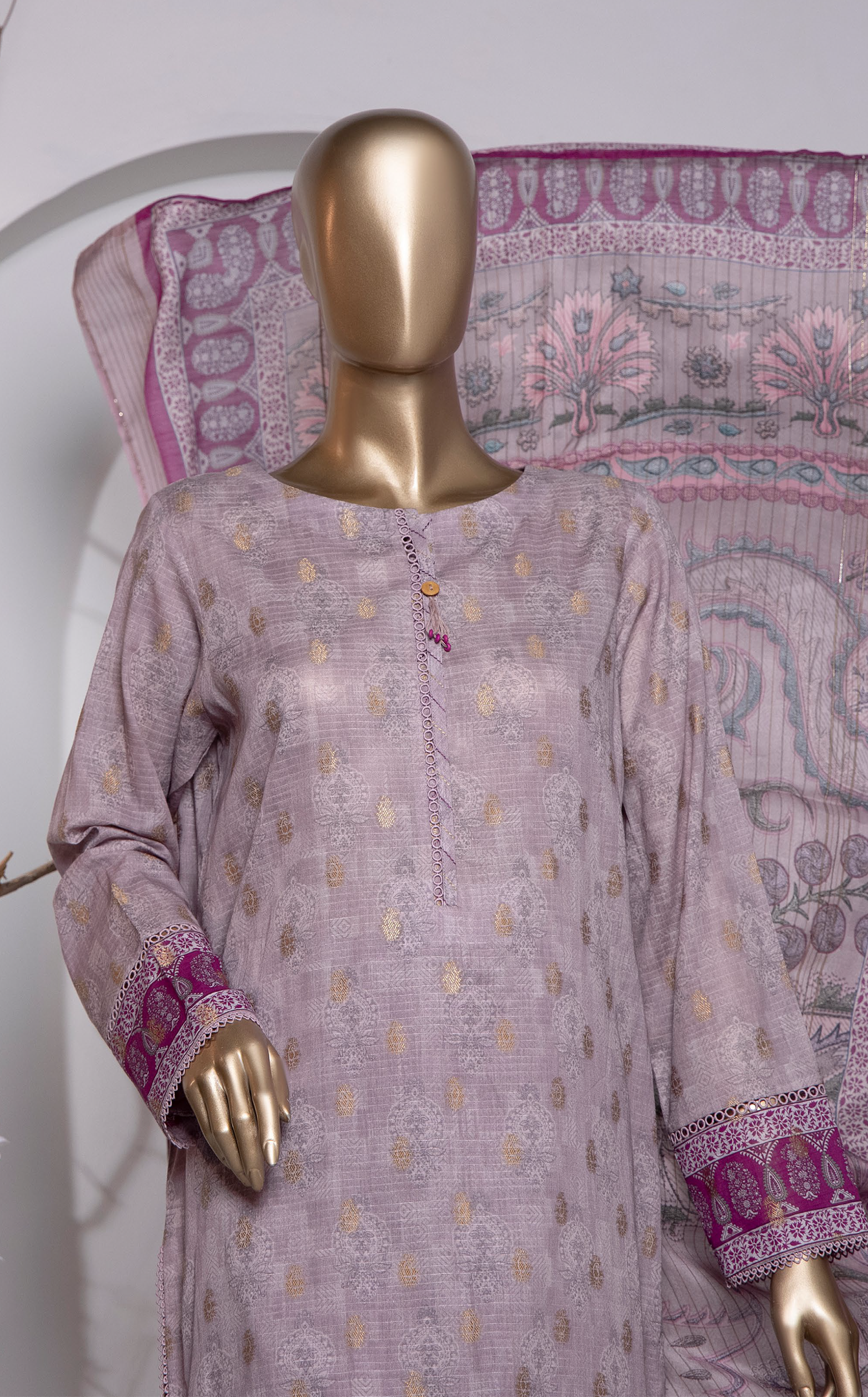 HZ Textile Turkish Jacquard Printed 3 Piece Unstitched Suit HZ24T TJP-1032 HZ Textile Turkish Jacquard Printed 3 Piece Unstitched Suit HZ24T TJP-1032