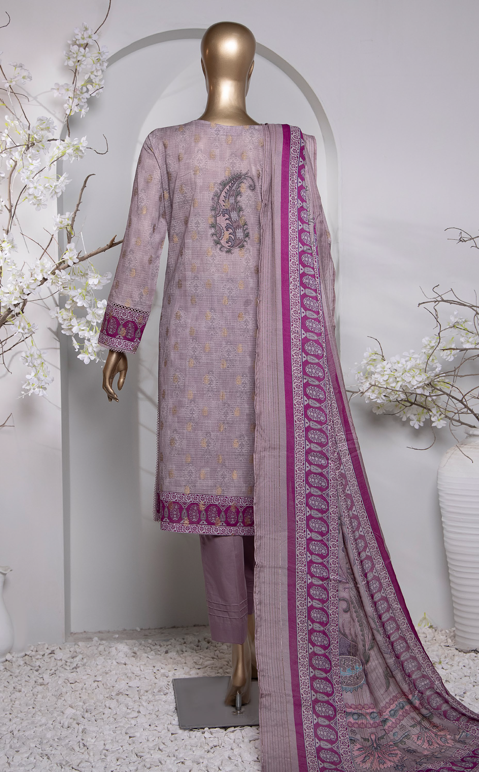 HZ Textile Turkish Jacquard Printed 3 Piece Unstitched Suit HZ24T TJP-1032 HZ Textile Turkish Jacquard Printed 3 Piece Unstitched Suit HZ24T TJP-1032
