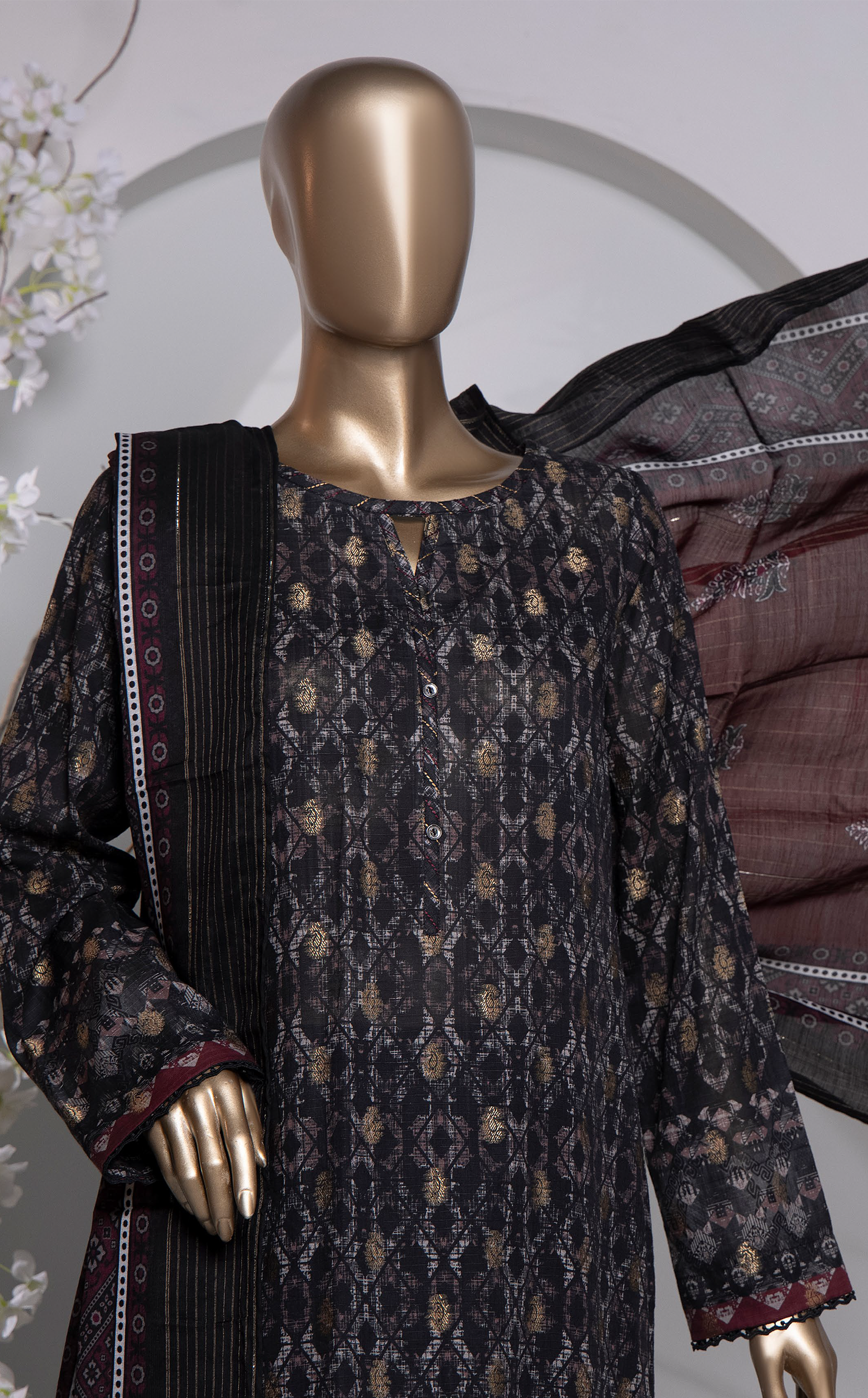 HZ Textile Turkish Jacquard Printed 3 Piece Unstitched Suit HZ24T TJP-1033 HZ Textile Turkish Jacquard Printed 3 Piece Unstitched Suit HZ24T TJP-1033