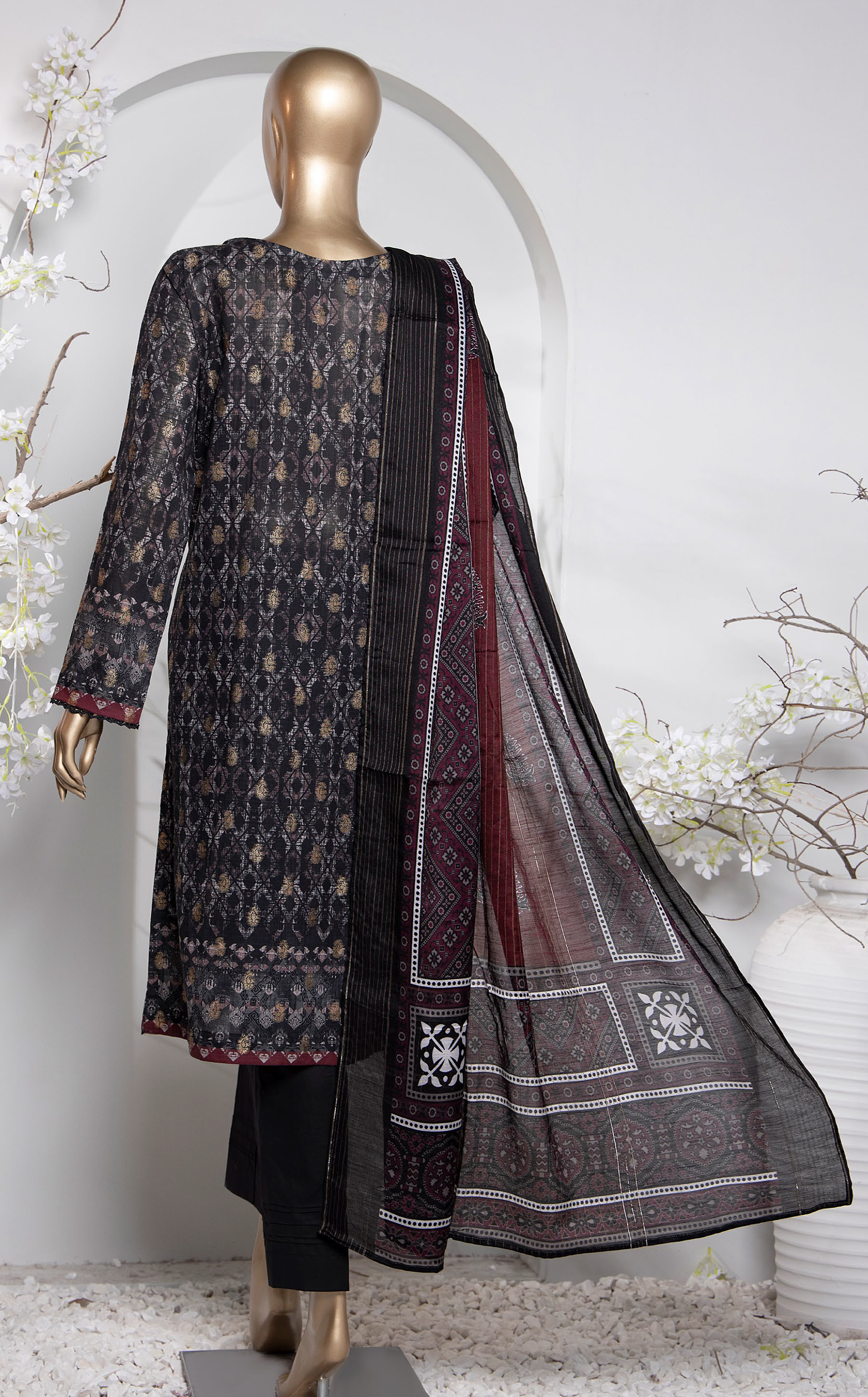 HZ Textile Turkish Jacquard Printed 3 Piece Unstitched Suit HZ24T TJP-1033 HZ Textile Turkish Jacquard Printed 3 Piece Unstitched Suit HZ24T TJP-1033