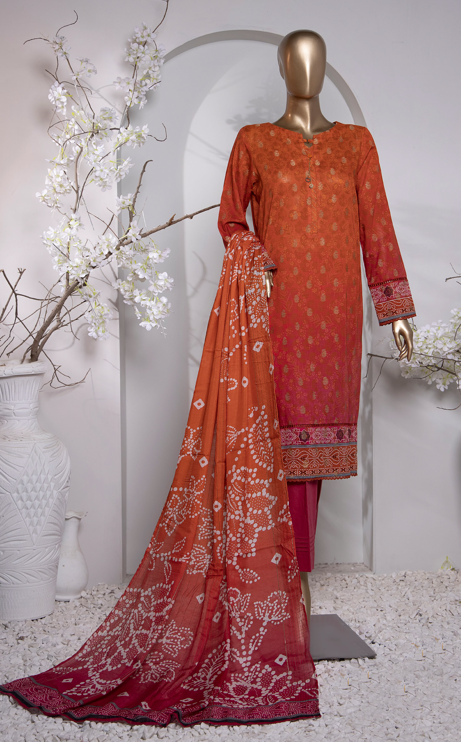 HZ Textile Turkish Jacquard Printed 3 Piece Unstitched Suit HZ24T TJP-1034 HZ Textile Turkish Jacquard Printed 3 Piece Unstitched Suit HZ24T TJP-1034