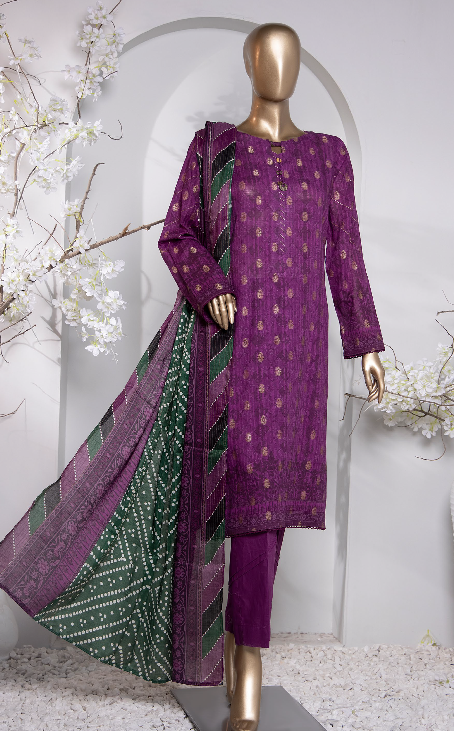 HZ Textile Turkish Jacquard Printed 3 Piece Unstitched Suit HZ24T TJP-1036 HZ Textile Turkish Jacquard Printed 3 Piece Unstitched Suit HZ24T TJP-1036