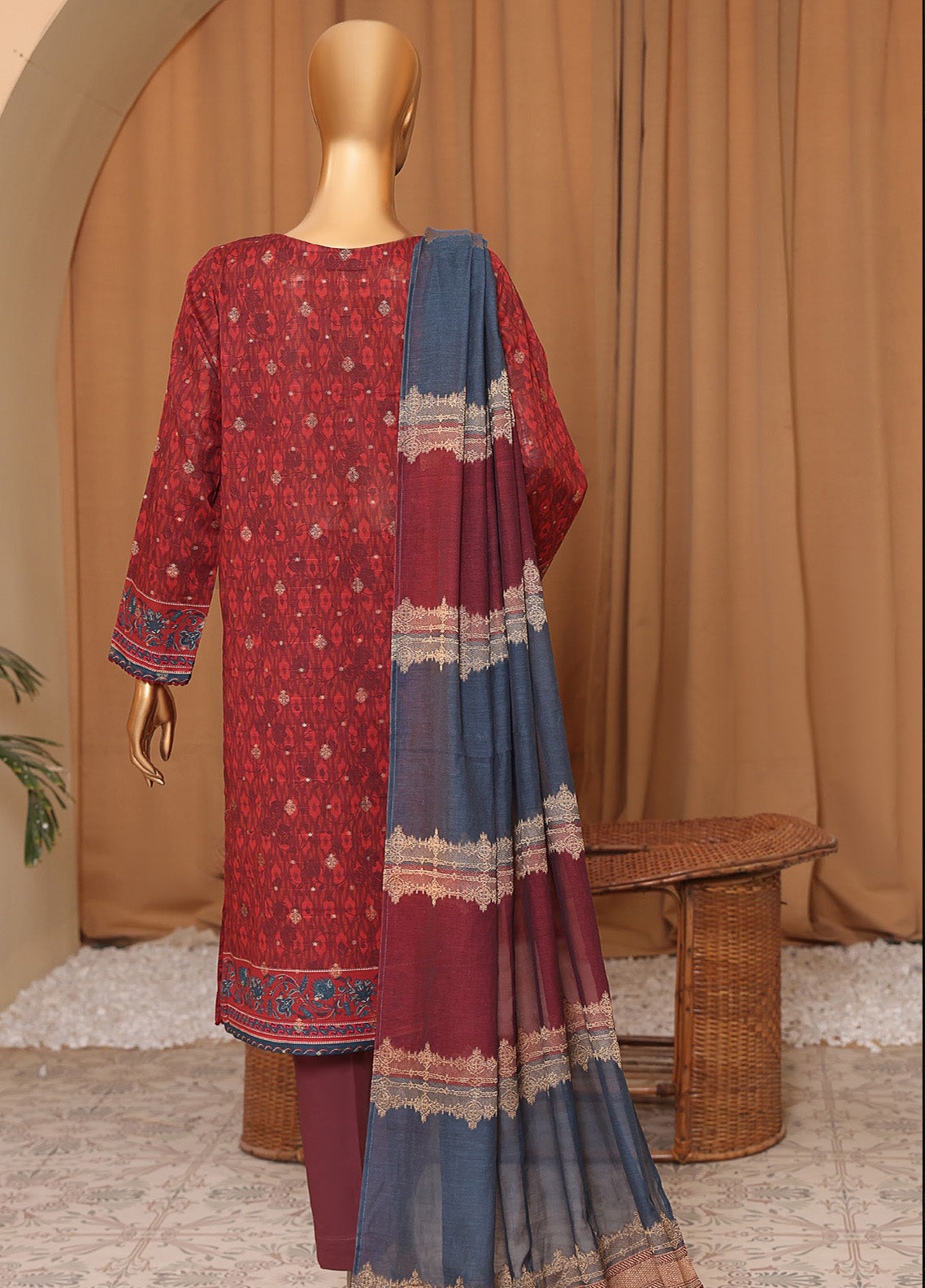 HZ Textile Turkish Jacquard Shawl Dyed Yarn 3 Piece Unstitched Suit HZ24LWSV2 TSJ-1144 HZ Textile Turkish Jacquard Shawl Dyed Yarn 3 Piece Unstitched Suit HZ24LWSV2 TSJ-1144