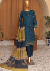 HZ Textile Turkish Jacquard Shawl Dyed Yarn 3 Piece Unstitched Suit HZ24LWSV2 TSJ-1145