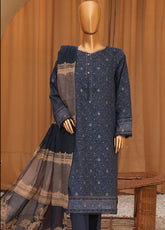 HZ Textile Turkish Jacquard Shawl Dyed Yarn 3 Piece Unstitched Suit HZ24LWSV2 TSJ-1147