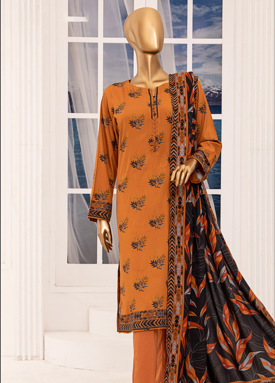 HZ Textile Wintry Shawl Printed Linen 3 Piece Unstitched Suit HZ24LWSV2 LWS-1152 HZ Textile Wintry Shawl Printed Linen 3 Piece Unstitched Suit HZ24LWSV2 LWS-1152