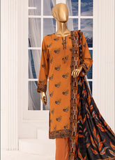 HZ Textile Wintry Shawl Printed Linen 3 Piece Unstitched Suit HZ24LWSV2 LWS-1152