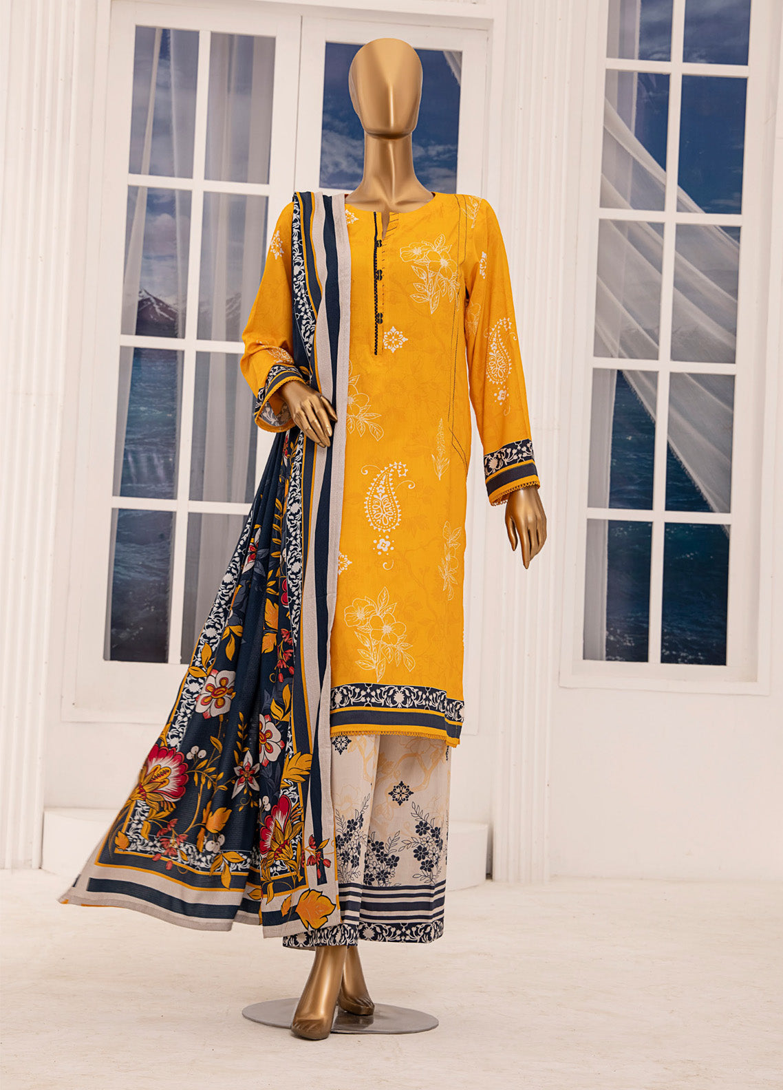 HZ Textile Wintry Shawl Printed Linen 3 Piece Unstitched Suit HZ24LWSV2 LWS-1161 HZ Textile Wintry Shawl Printed Linen 3 Piece Unstitched Suit HZ24LWSV2 LWS-1161