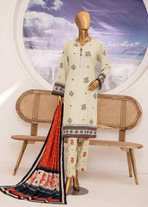 HZ Textile Wintry Shawl Printed Linen 3 Piece Unstitched Suit HZ24LWSV2 LWS-1162